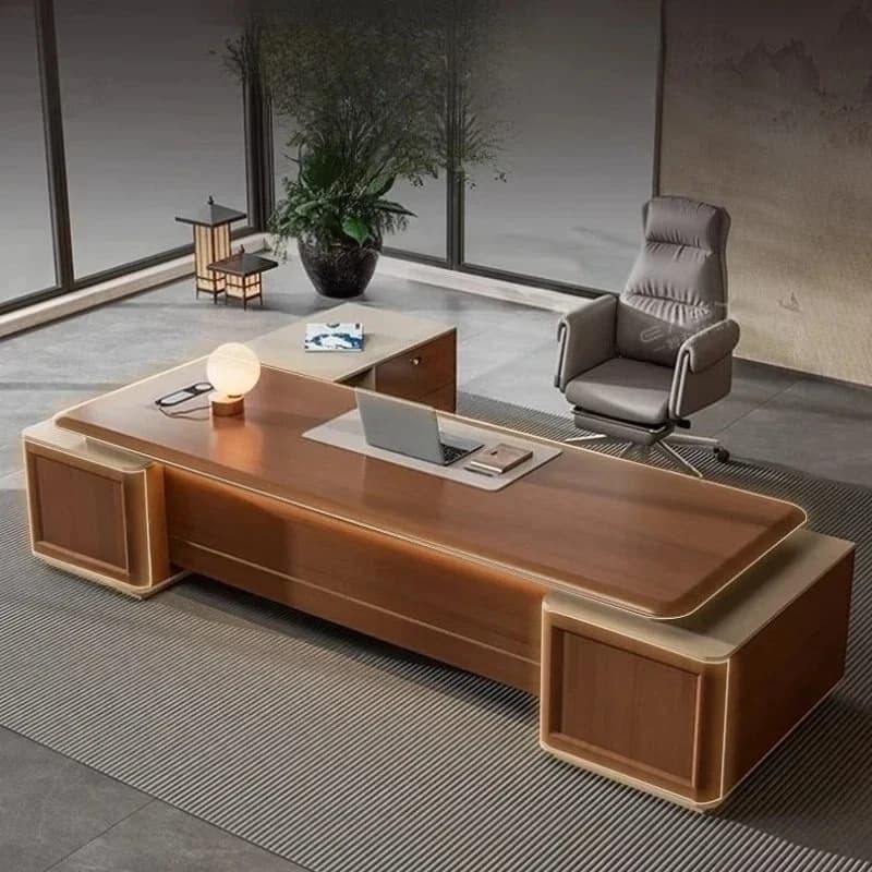 moderno organizer da tavolo da lavoro esecutivo a forma di L di lusso