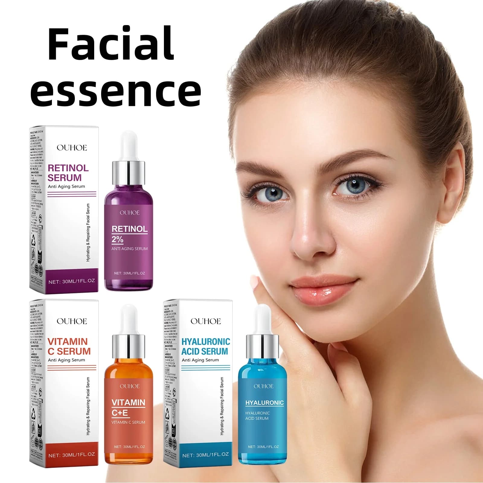OUHOE Face Essence hydrate deeply, reduces thin lines, firms skin, illuminates complexion and essence for facial care