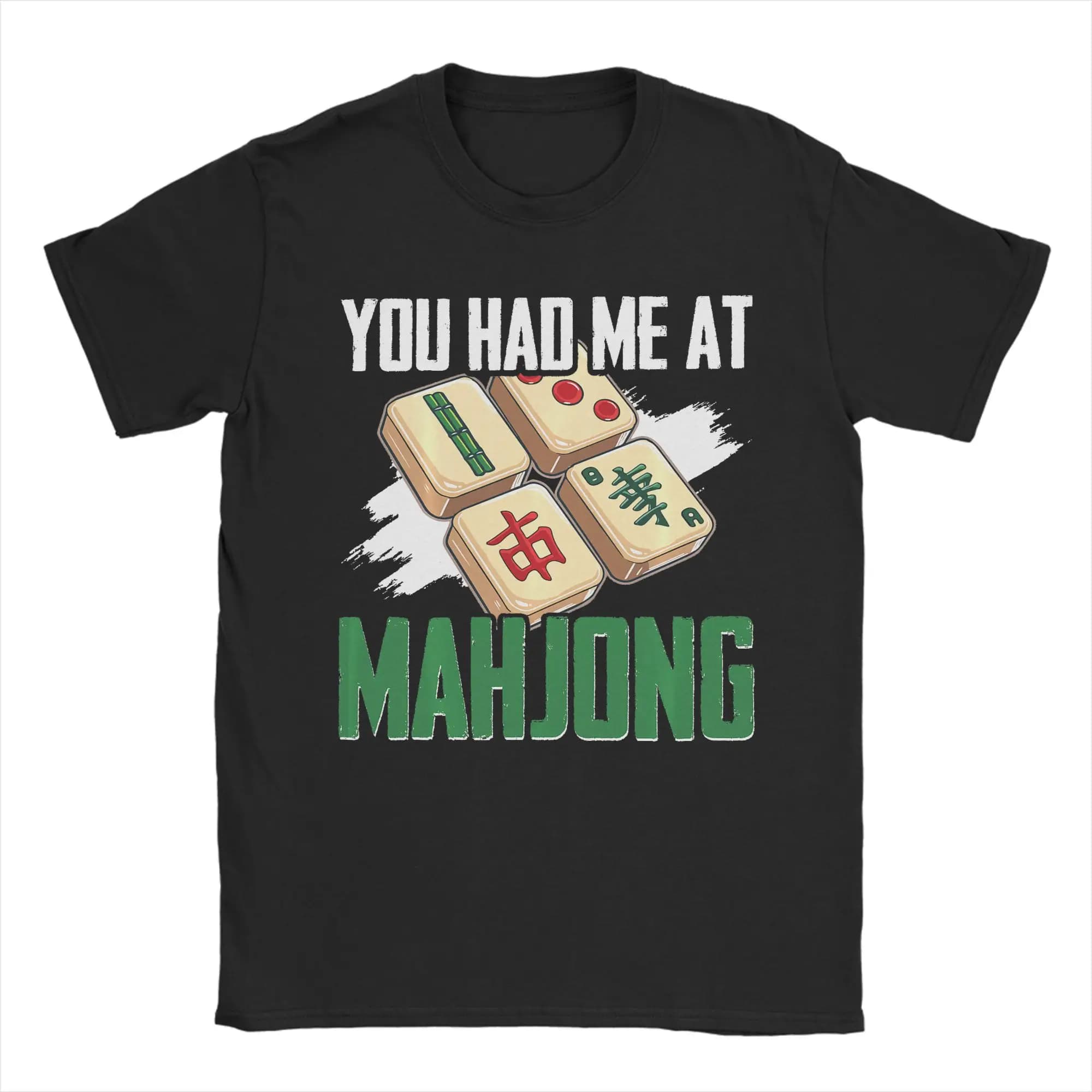 Maglietta da uomo con stampa 'You Had Me At Mahjong Tile Game Player Mah Jong', estiva, girocollo, alla moda, taglie forti, abbigliamento economico