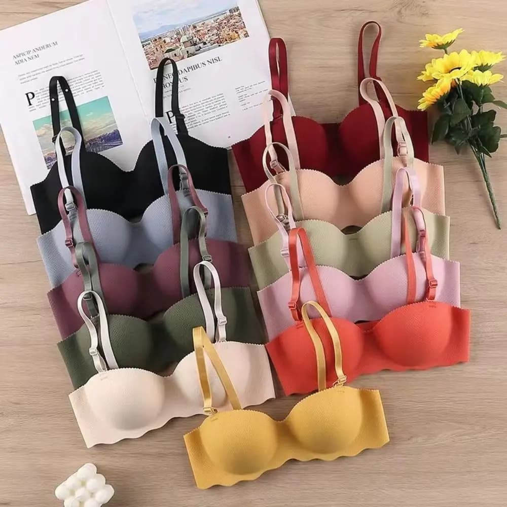 Reggiseno push up regolabile color caramello intimo monopezzo comfort alla moda Reggiseno wireless anti-cedimento da donna