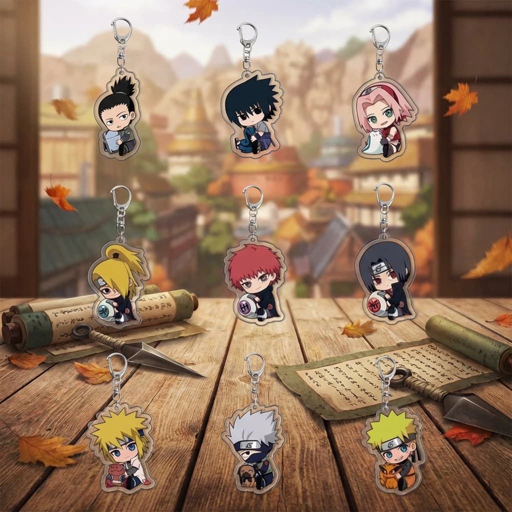 Keyring in Acrylic Naruto Shippuden, Accessories Cosplay, Figurine of Uzumaki Naruto, Collection Gift for Fans