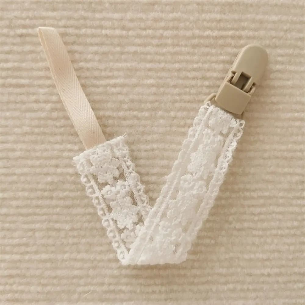 Catena per ciuccio in tessuto per bambini in pizzo Porta succhietto regolabile floreale Clip per ciuccio Massaggiagengive Cinghie per giocattoli Clip per porta capezzoli Bambini