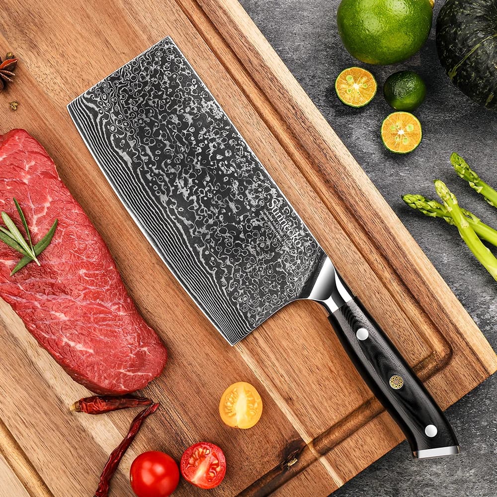 Coltello da Cucina Classico da 7 Pollici, Lama in Acciaio Damasco VG10 a 73 Strati, per Tagliare Verdure e Carne, Manico G10