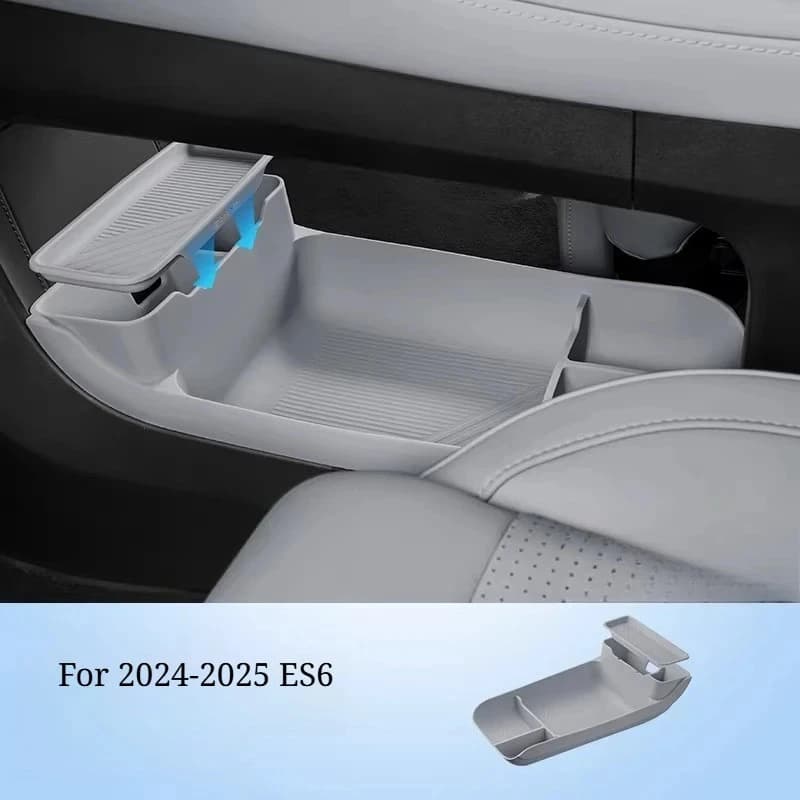 Per NIO ES6 / EL6 2023-2026: Vano portaoggetti inferiore per console centrale - Vassoio organizer a 2 strati, accessori interni in silicone