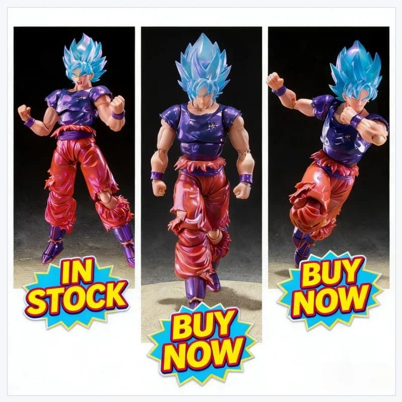 Nuova Action Figure Articolata di Goku Super Saiyan Blue Kaio-Ken Danneggiato in Battaglia, Edizione 15° Anniversario, Modellino da Collezione Anime