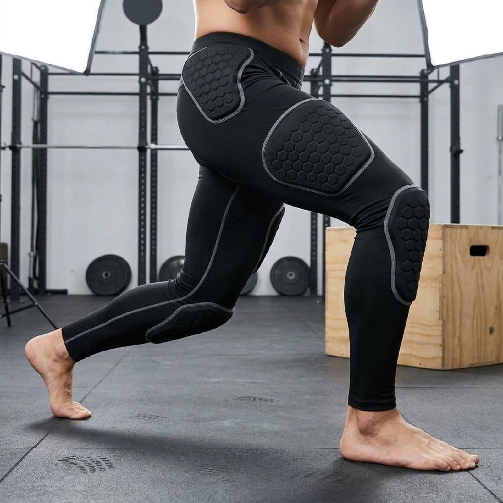 Padded Compression Pants Full Leg Protection Goalkeeper Training Pants Football Protective Leggings Stretchy Sports Gear