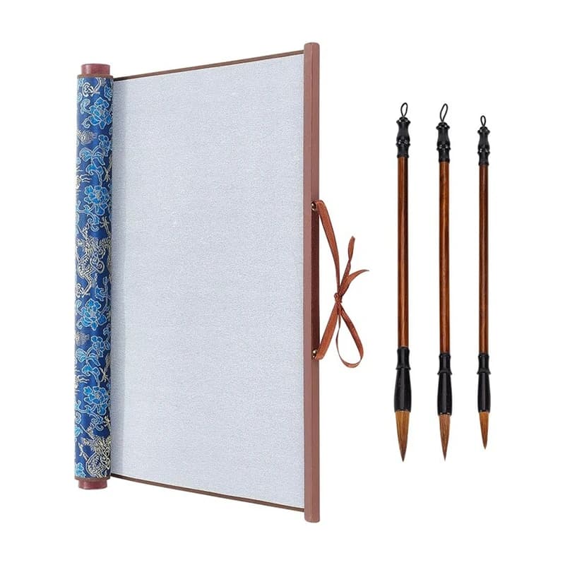 AA46 Inkless Chinese Calligraphy Set Reusable Water Writing Magic Cloth Scroll Traditional Chinese Calligraphy Writing Pens
