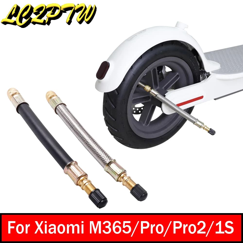 Ugello in silicone esteso in acciaio inossidabile Scooter Adattatore valvola Ugello pompa aria Gonfiatore per pneumatici per Xiaomi M365 Skateboard Tool