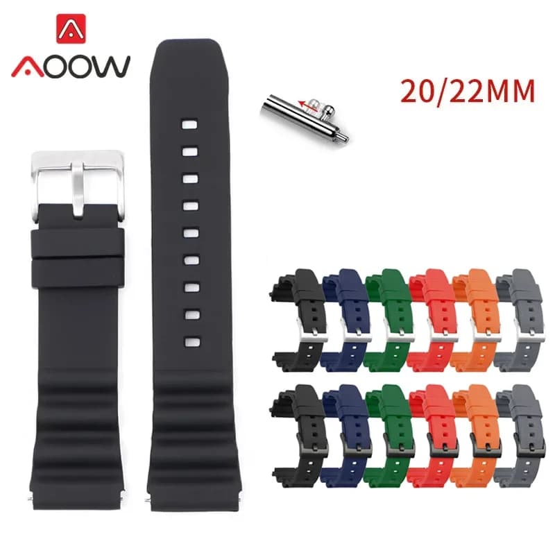 20mm 22mm cinturino in silicone sgancio rapido sport impermeabile immersioni uomo cinturino di ricambio in gomma accessori per orologi per Seiko