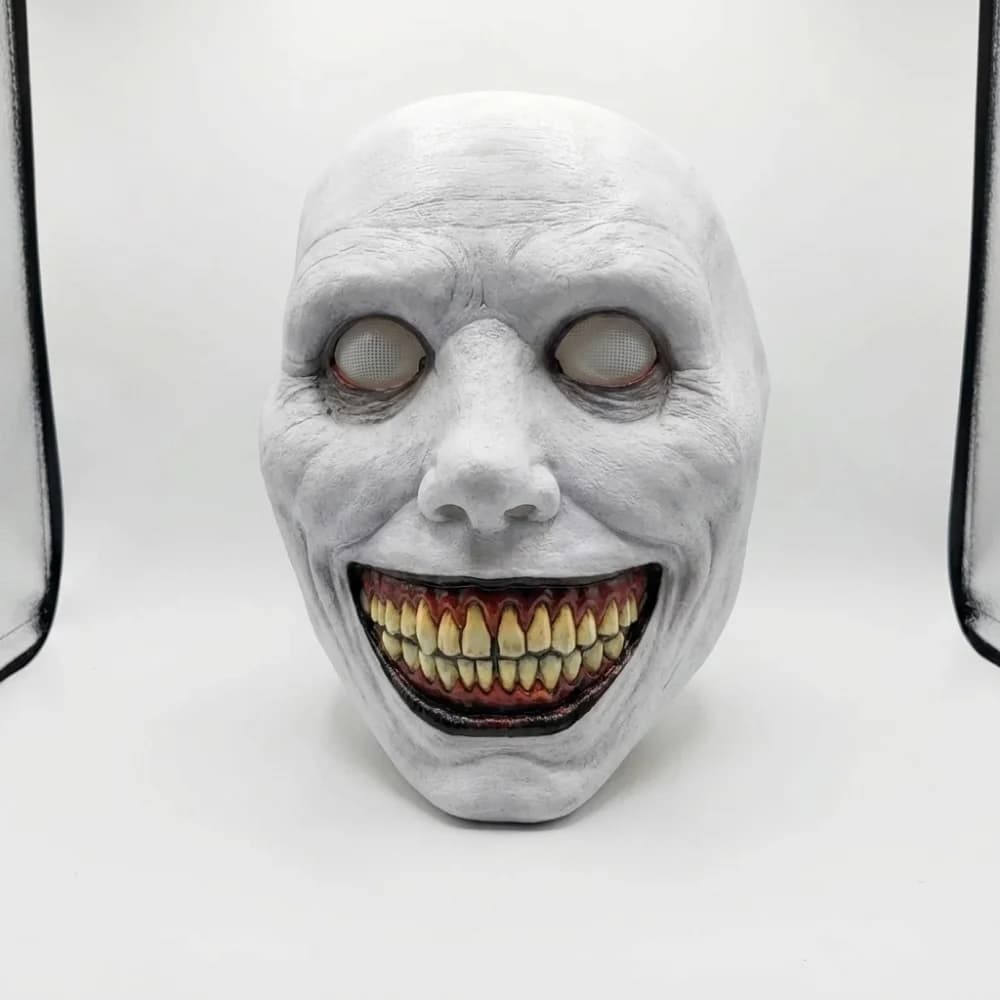 Smiling Demon Horror Face Mask Creepy Halloween Evil Cosplay Prop Party Masquerade Costume Accessory For Adults Men Women