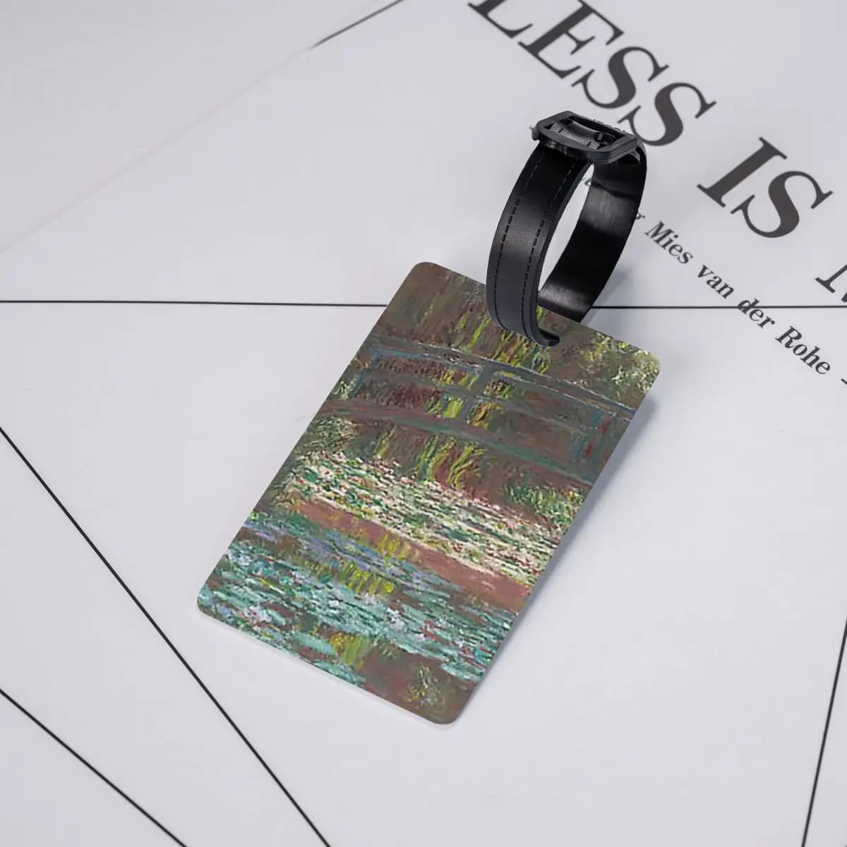 Claude Monet - Etichette per bagagli con lago di ninfee, accessori per valigie, etichetta per bagaglio da viaggio, porta etichette, identificativo, nome, indirizzo