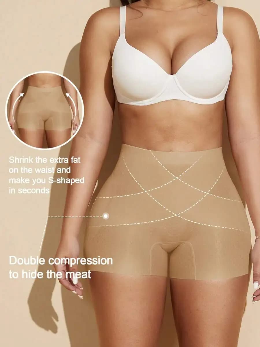 Pantaloncini modellanti a vita alta da donna con imbottiture rimovibili per esaltare le curve