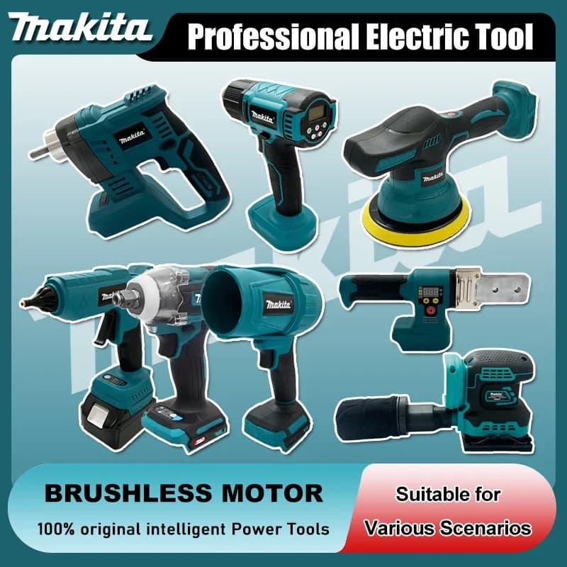 Utensile Multifunzione Makita: Lucidatrice per Auto, Pistola per Colla a Caldo, Pistola Termica con Display Digitale, Vibratore a Batteria al Litio Senza Spazzole