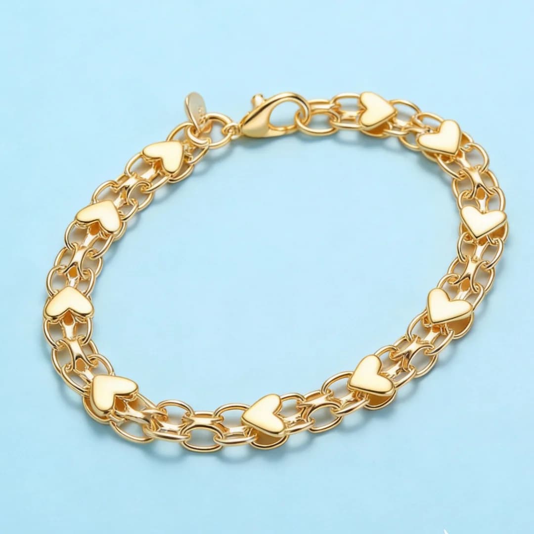 Prodotti di tendenza: braccialetti a cuore squisiti in argento sterling 925 e oro 18 carati per donna, gioielli alla moda, accessori da sposa, regali per feste