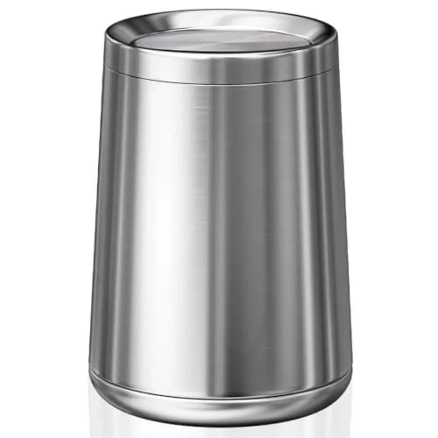 Cestino per Rifiuti in Acciaio Inox da 10L/2,6 Galloni, Piccolo Contenitore Metallico per Bagno con Coperchio, Design Moderno per Arredamento Casa