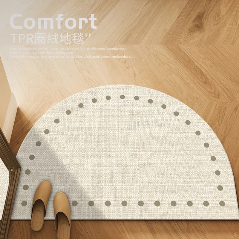 Tappeto Semicircolare VIKAMA in Stile Wabi-Sabi Giapponese, Zerbino per Interni ed Esterni, Tappeto per Camera da Letto e Balcone, Decorazione per la Casa