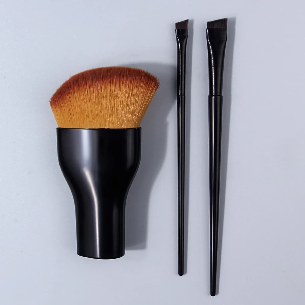 Pennello per eyeliner ultra sottile, pennello per sopracciglia, morbido e soffice, in pelo sintetico, multifunzionale, per trucco e contorno, con manico nero, strumento di bellezza