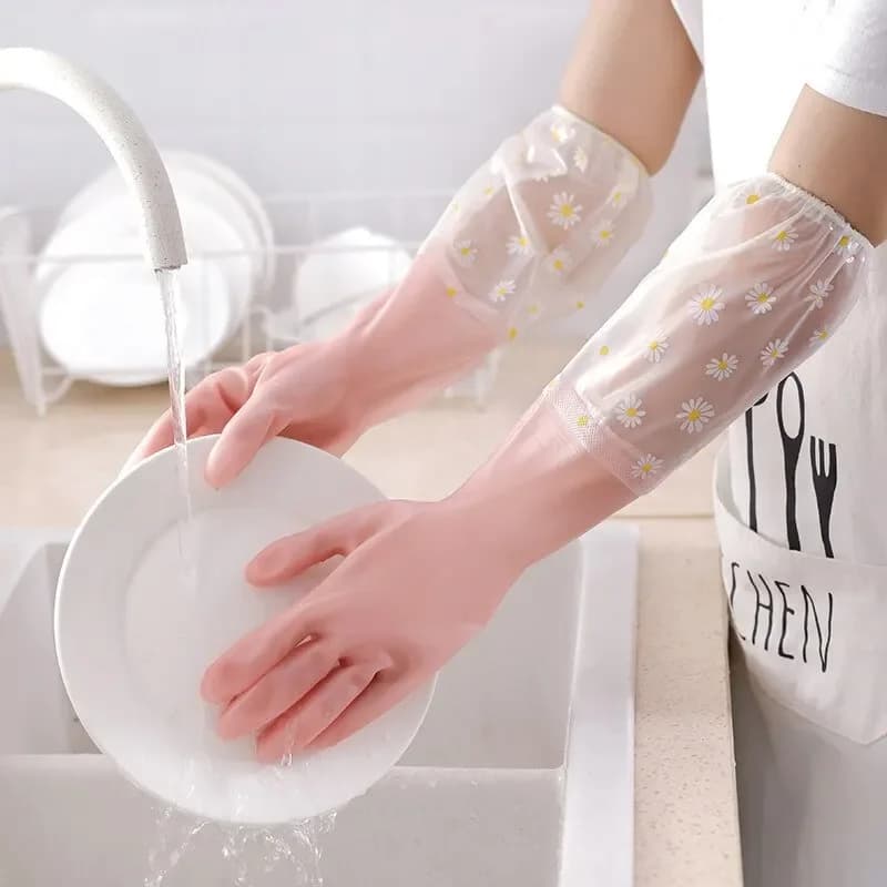 Guanti impermeabili per la pulizia della casa, guanti in lattice per la pulizia della cucina, guanti per lavare i piatti e il bucato, guanti in gomma resistenti all'usura
