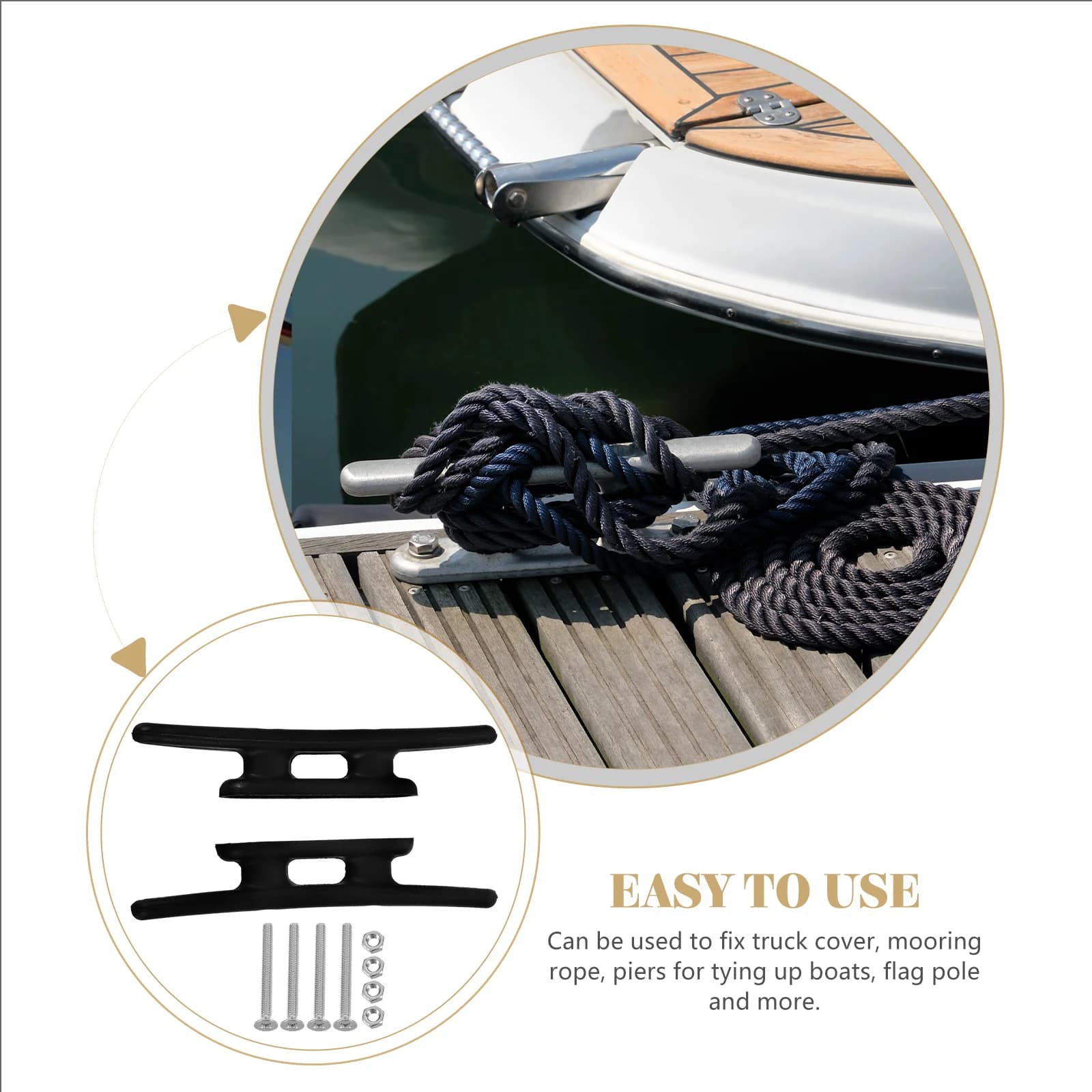 2 pezzi tacchette per yacht in nylon fascetta per corda tacchette per ponte marino ormeggio barca kayak canoa dock tacchetta per canoa ad alto impatto tacchetta per ormeggio marino
