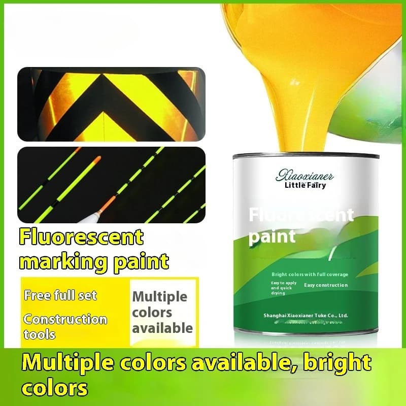 800g Night Time Super Bright Fluorescent Paint Road Traffic Warning Road Reflective Marking Eye-catching Colorful Paint