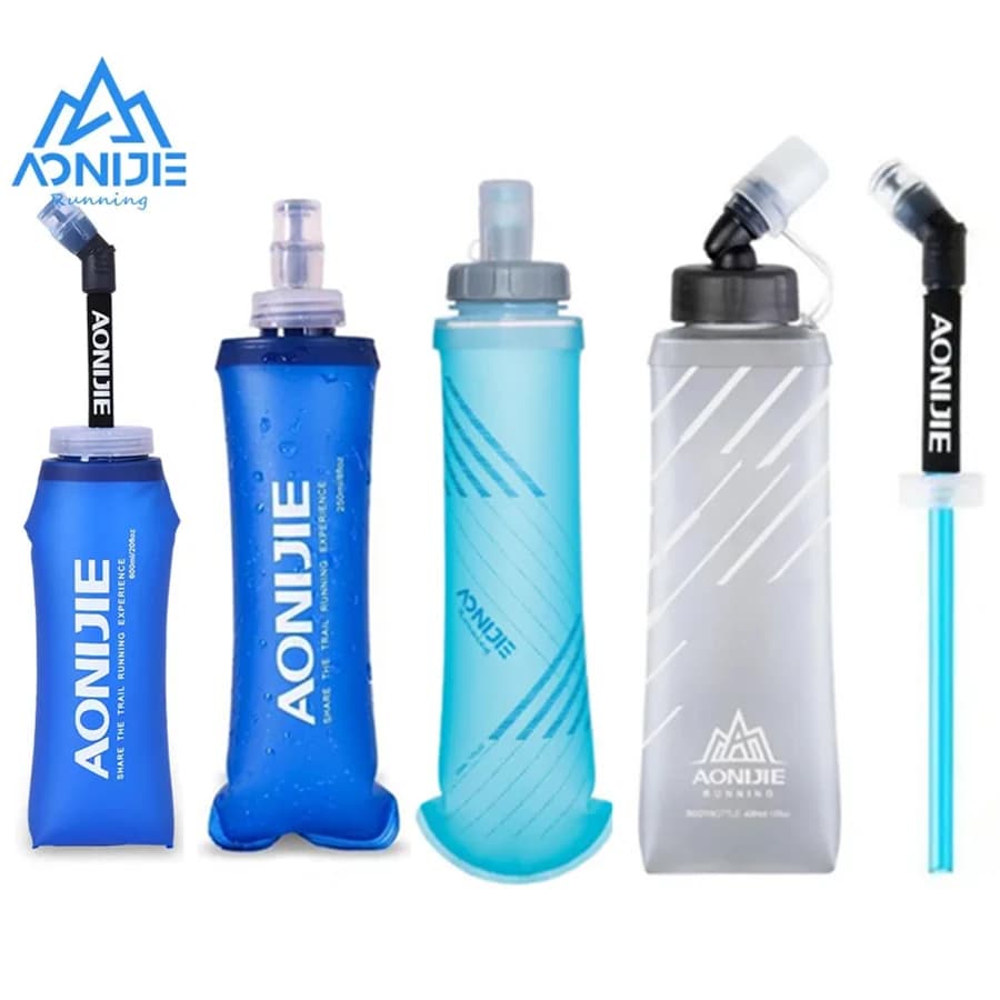 AONIJIE 250ml 500ml 600ml Soft Bottle Foldable Waist Bag Vest Water Bottle BPA-Free TPU for Running Hydrating Bag