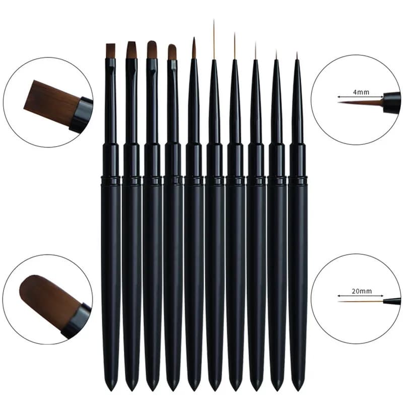 1/10PCS Nail Art Brush Pen Puntatura Disegno Linea Costruttore Design Smalto per unghie Gel UV Suggerimenti Decorazione Manicure