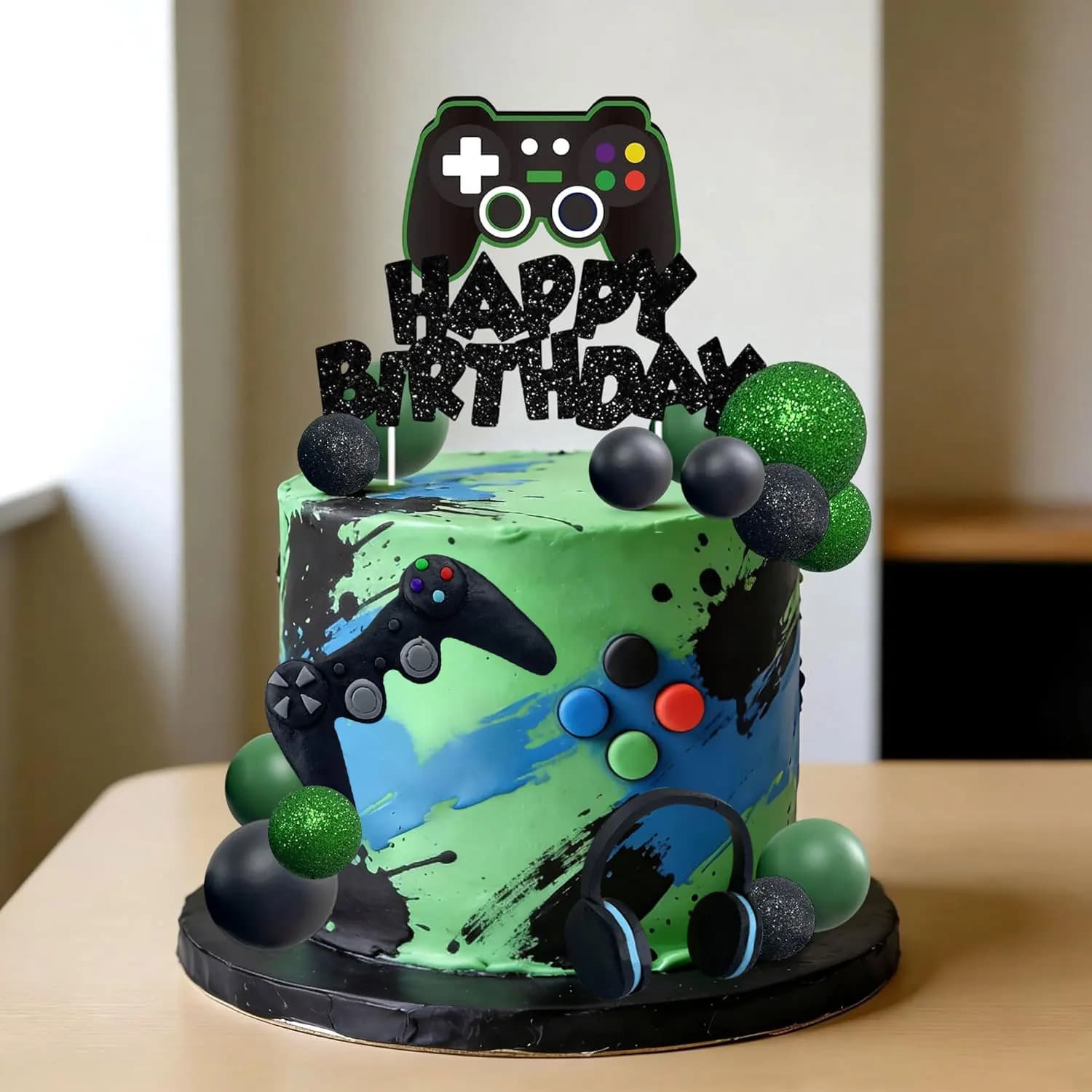 Set Decorazioni per Torta di Compleanno a Tema Gaming, 23 Pezzi con Controller e Cuffie, Perfetto per Feste a Tema Videogiochi per Ragazzi