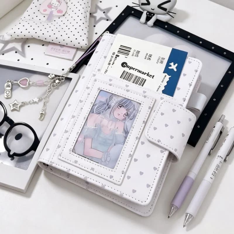 Korean Style Heart Polka Dot Passport Wallet Card Holder Large Capacity Travel Organizer ID Bag for Women Girls