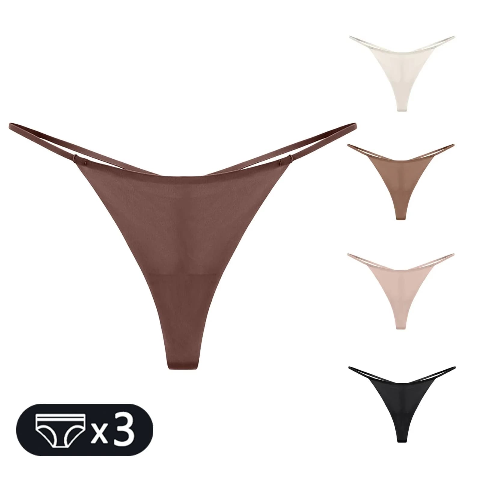 Seamless Low Rise TBack GString Thongs Women's Underwear Sexy Low Waist Nylon Color Panties for Young Women
