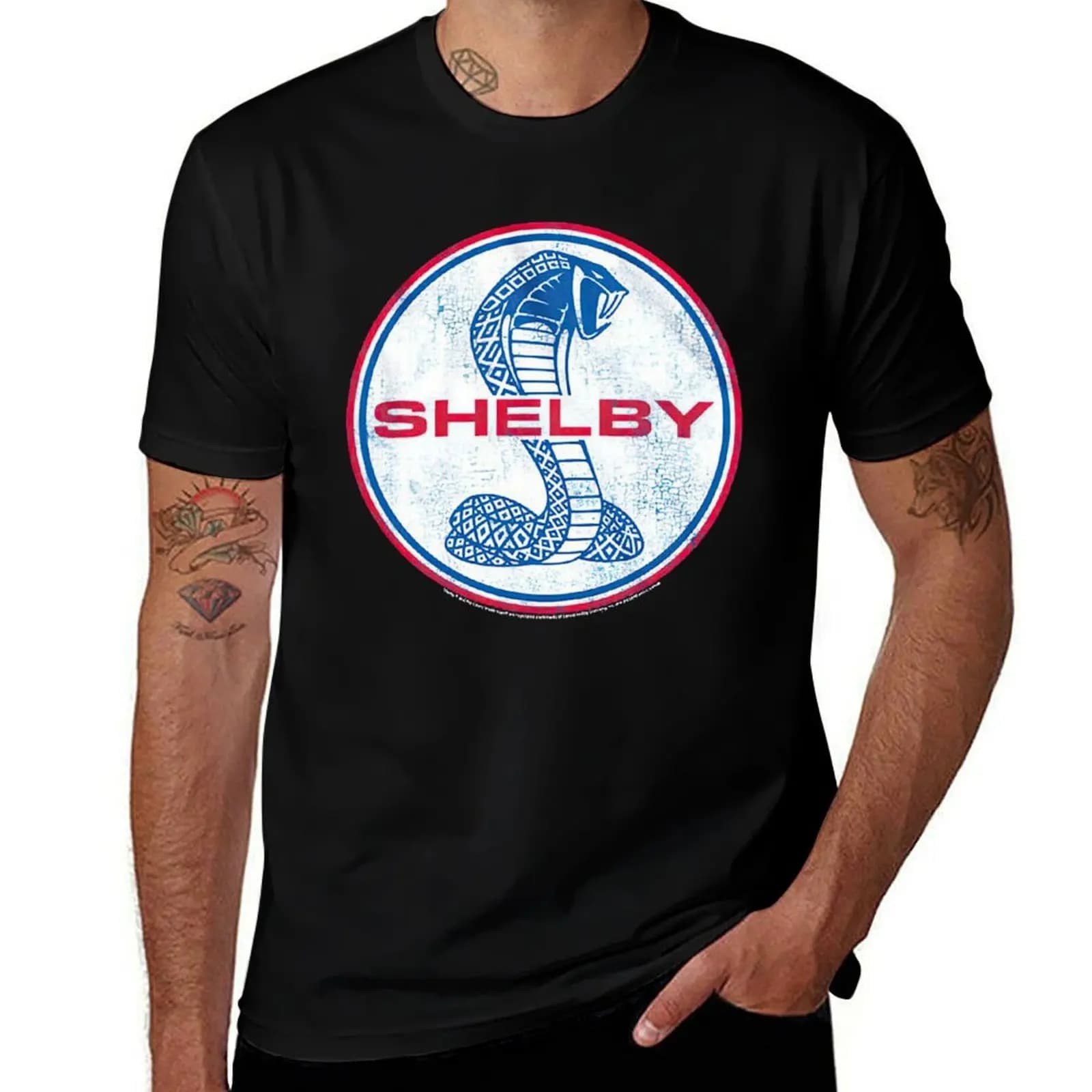 T-shirt Carroll Shelby Cobra, magliette da uomo, magliette grafiche in cotone da uomo, magliette per uomo, magliette grafiche, T-shirt