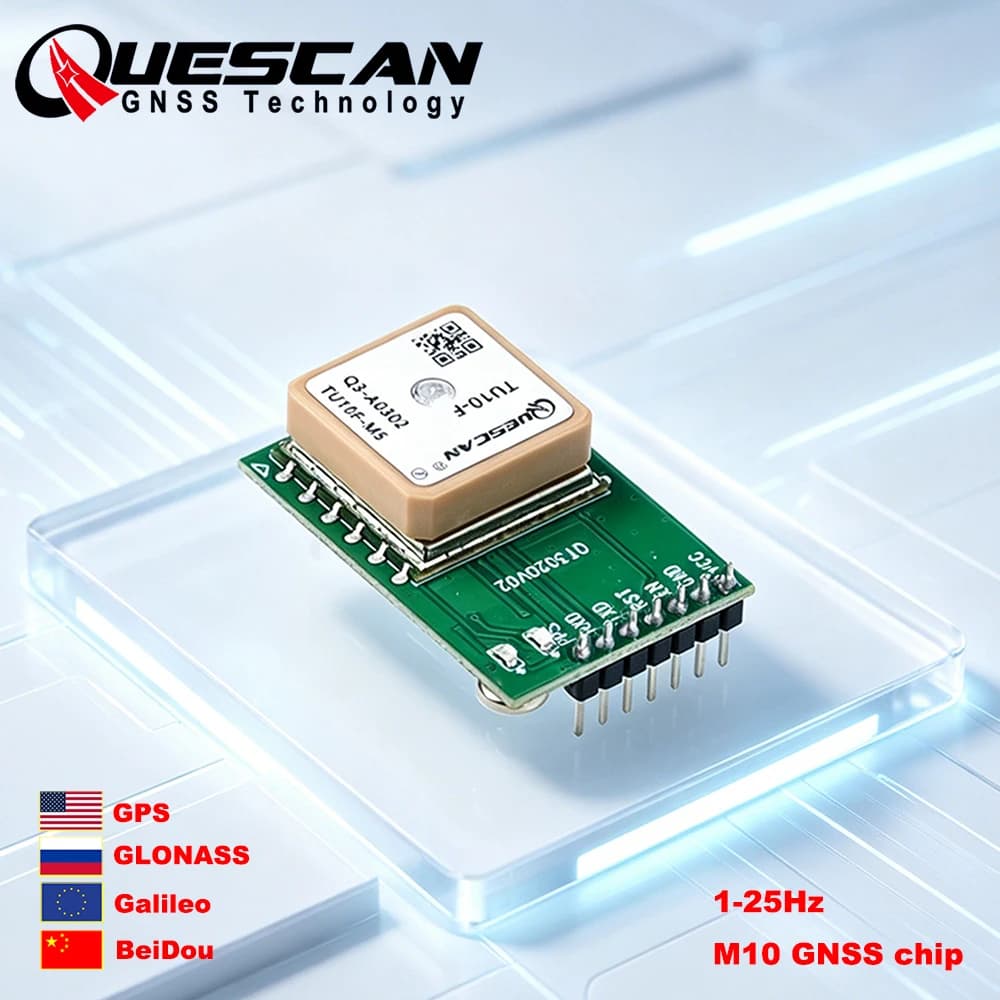 QUESCAN TU10-F UBX M10 GPS GNSS Antenna Module for Raspberry-Pi ESP32 Arduino NMEA GPS Galileo BeiDou GLONASS QZSS Receiver