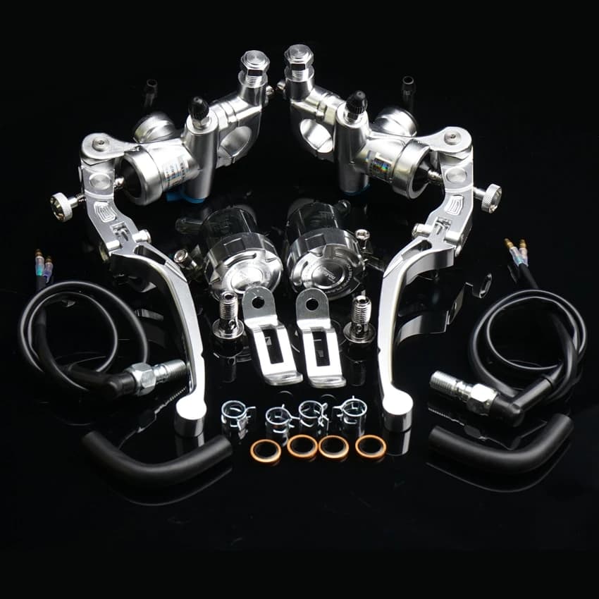 Cilindro Freno Moto 17.5mm con Pistone Idraulico e Leva Frizione Universale 22mm per Honda Yamaha Aprilia BMW Moto da Corsa