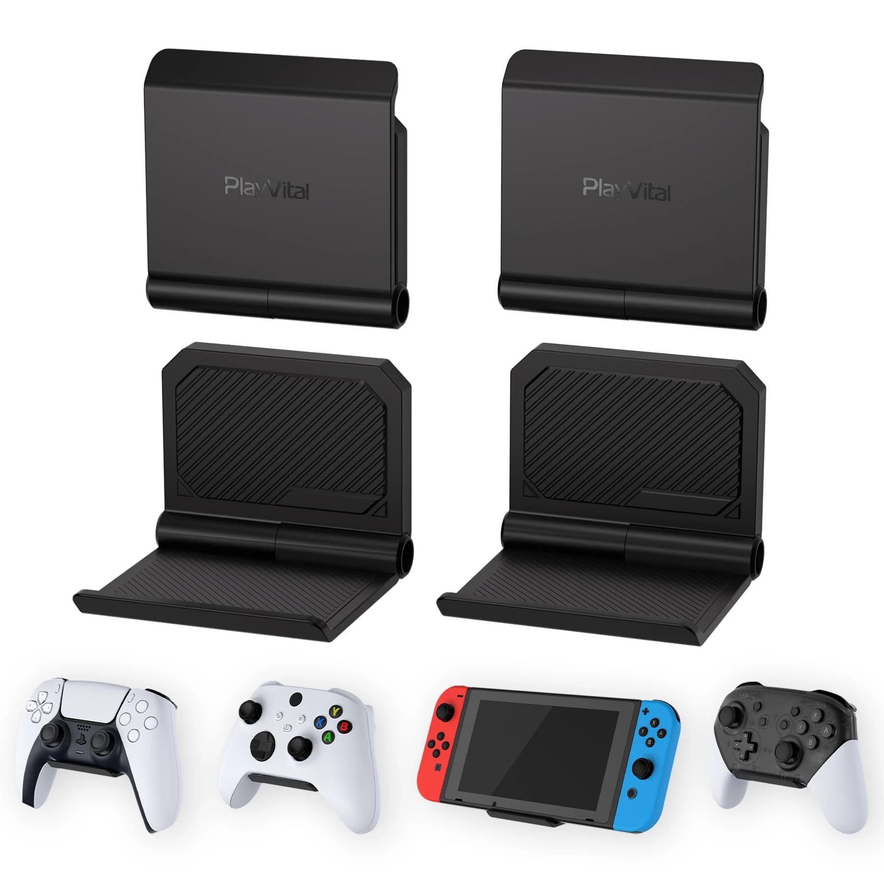 PlayVital 4 Set supporto da parete per Controller pieghevole universale per ps5/4, Xbox Series X/S, Switch Pro, supporto per cuffie da gioco, supporto da parete