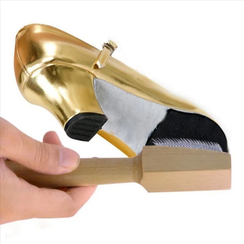 RMWIN-Spazzola per la pulizia delle scarpe da ballo con suola in pelle scamosciata in legno per calzature