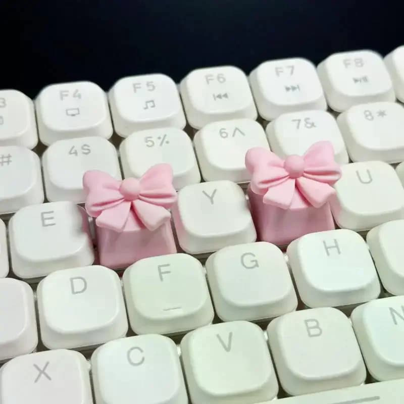 1 Piece Cover for Mechanic Keyboard Fiocco Shaped Resin Decoration Accessories for Gaming Birthday Gift for Women