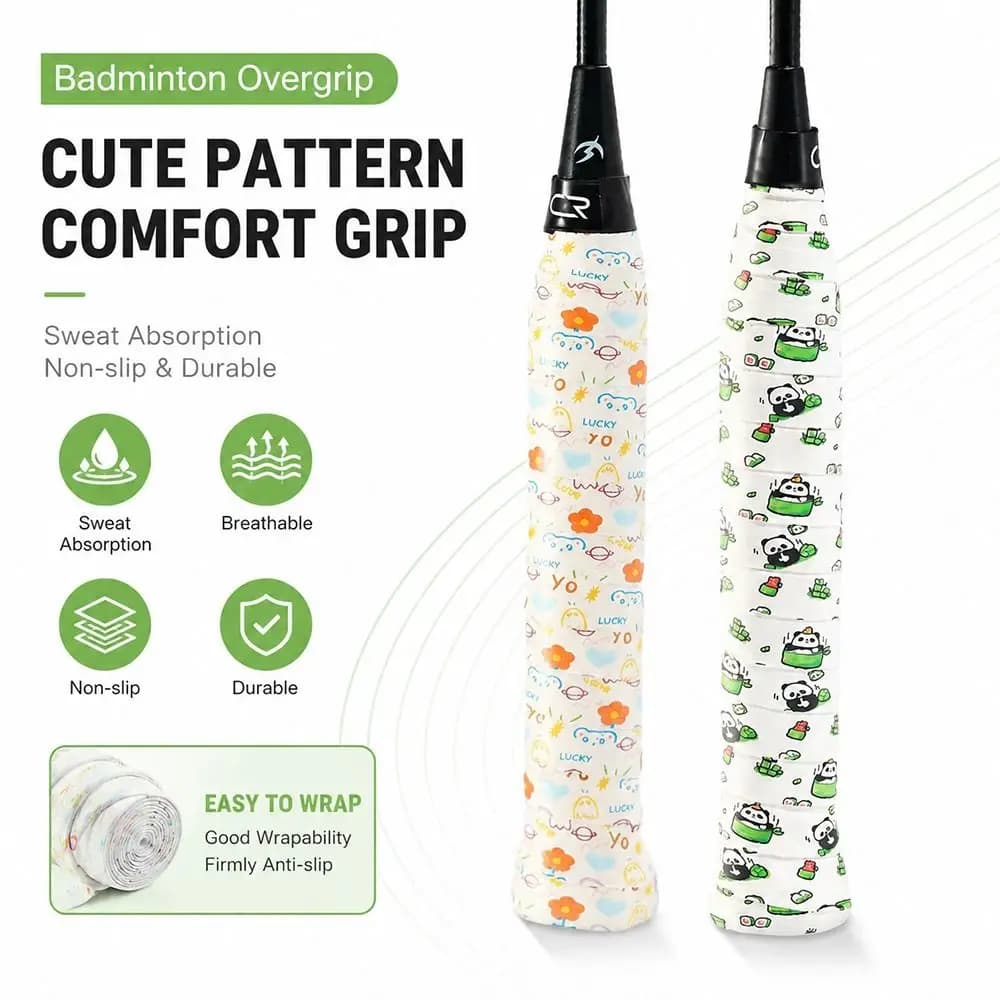 Sweat-Absorbent Badminton Handle Wrap Tape Shock-Absorbing Anti-slip Tennis Racket Grip Tape Wear-resistant