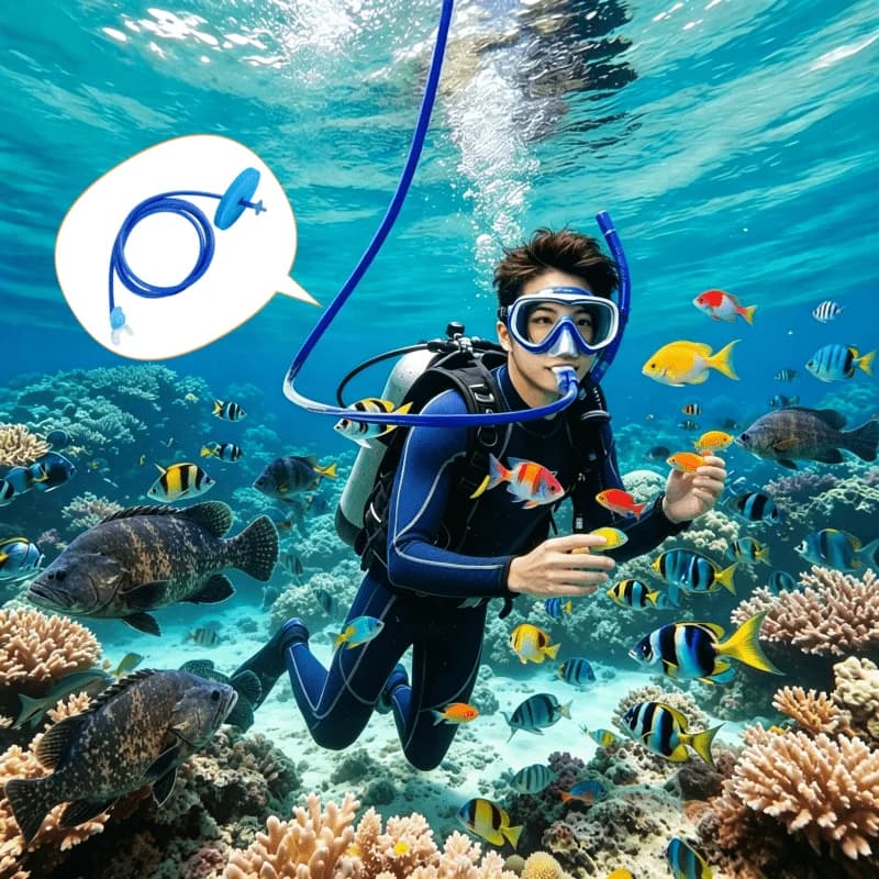 Snorkel in silicone per immersioni, 1 pezzo, anti-soffocamento, respiratore a testa singola/doppia, valvola per la respirazione subacquea, attrezzatura per ossigeno per principianti