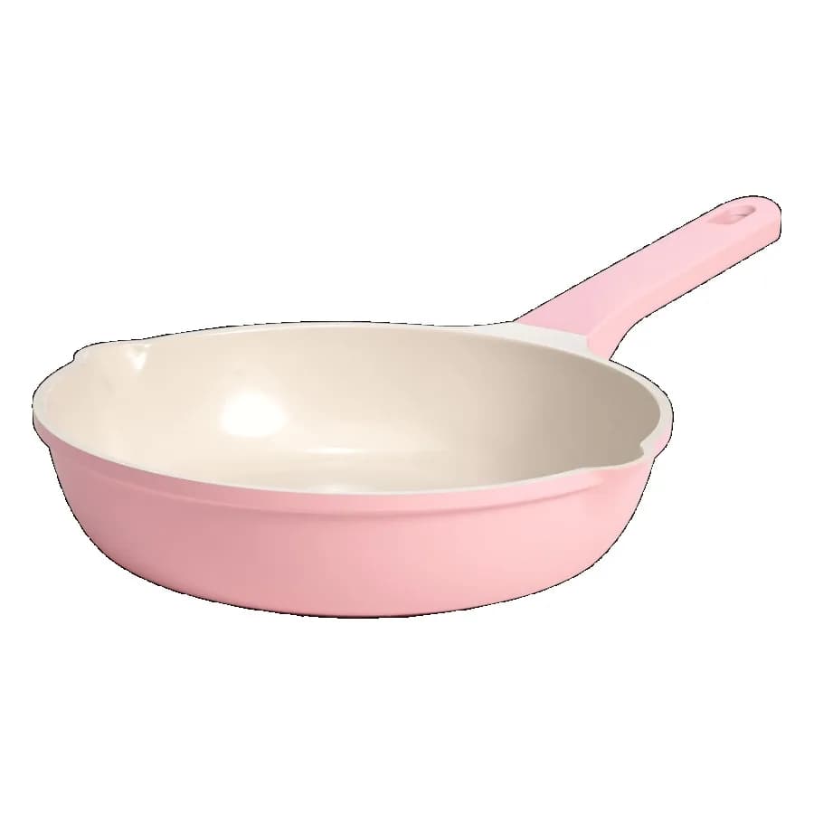 10-in Clean Ceramic Nonstick Fry Pan Skillet for Sauteing and Frying Pink