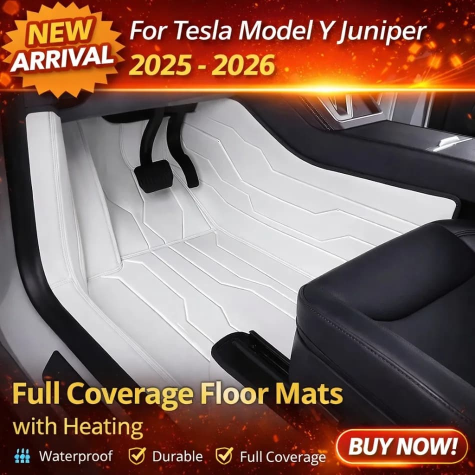 Tappetini Completi YOHON per Tesla Model Y Juniper 2025 2026 in Pelle di Grado Nautico, Rivestimento Bagagliaio Lusso per Tutte le Stagioni