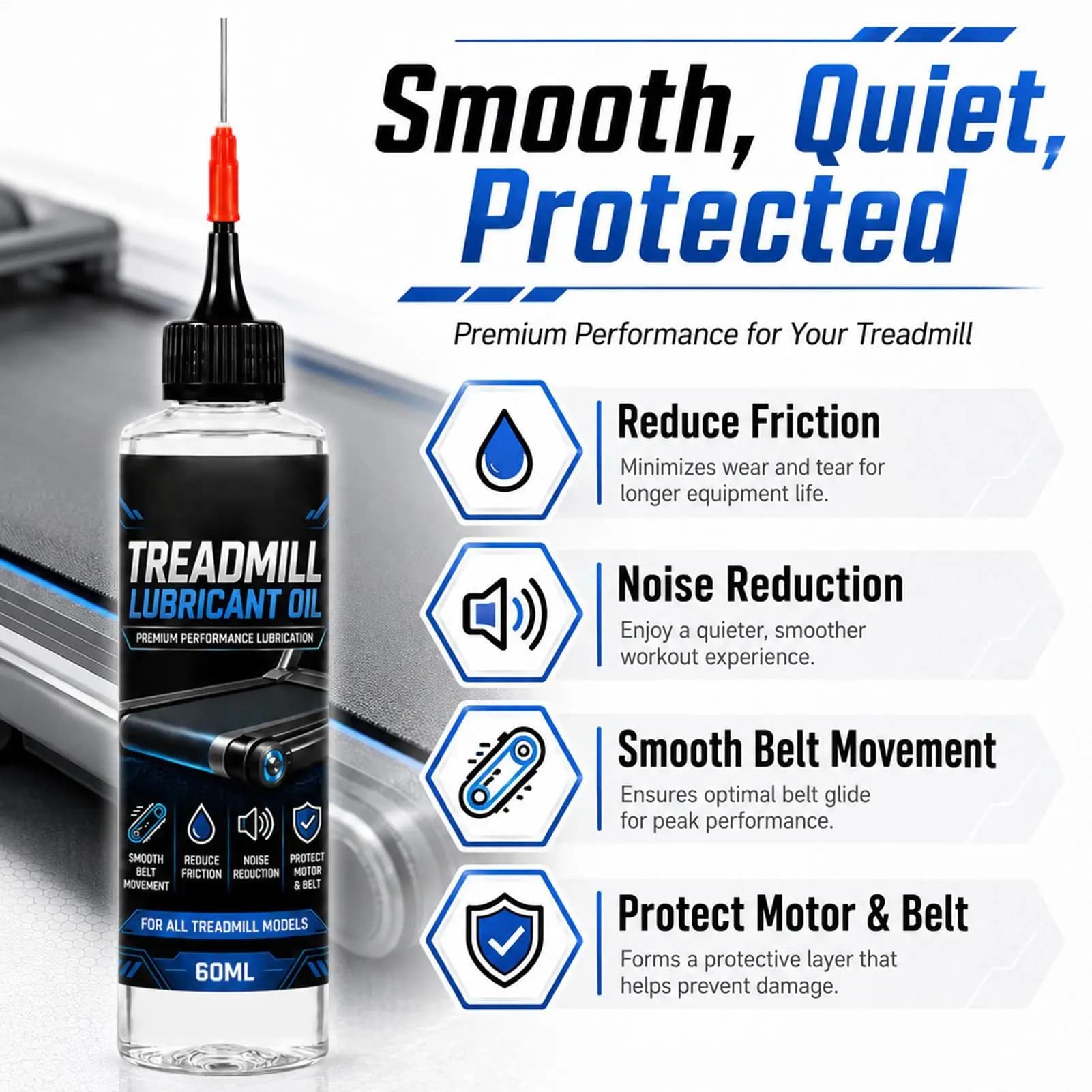 60ml Treadmill Lubricant Silicone Oil For Treadmill Belt Running Machine Maintenance Oil For Treadmill Repair lubricating oil