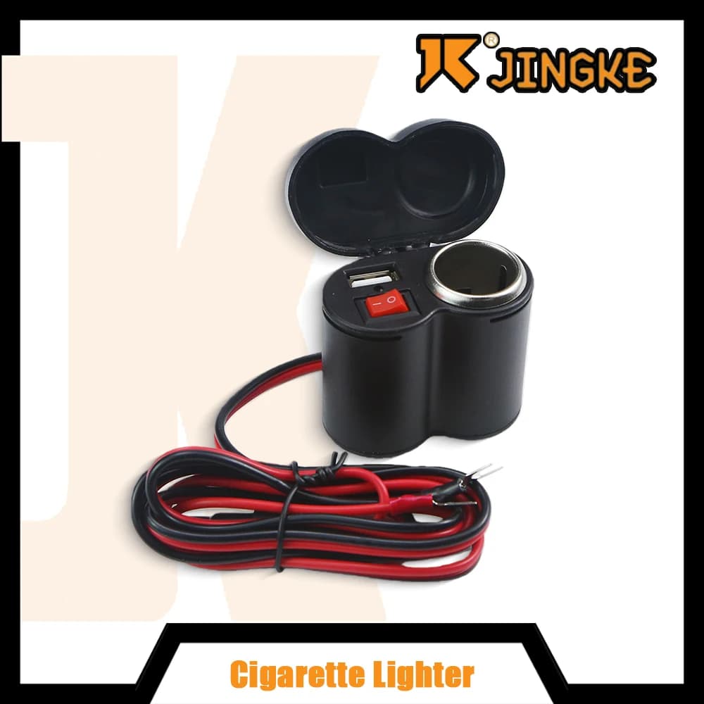 Caricatore USB Impermeabile per Manubrio Moto e Presa Accendisigari, Adattatore di Alimentazione 12V 2.0A con Interruttore