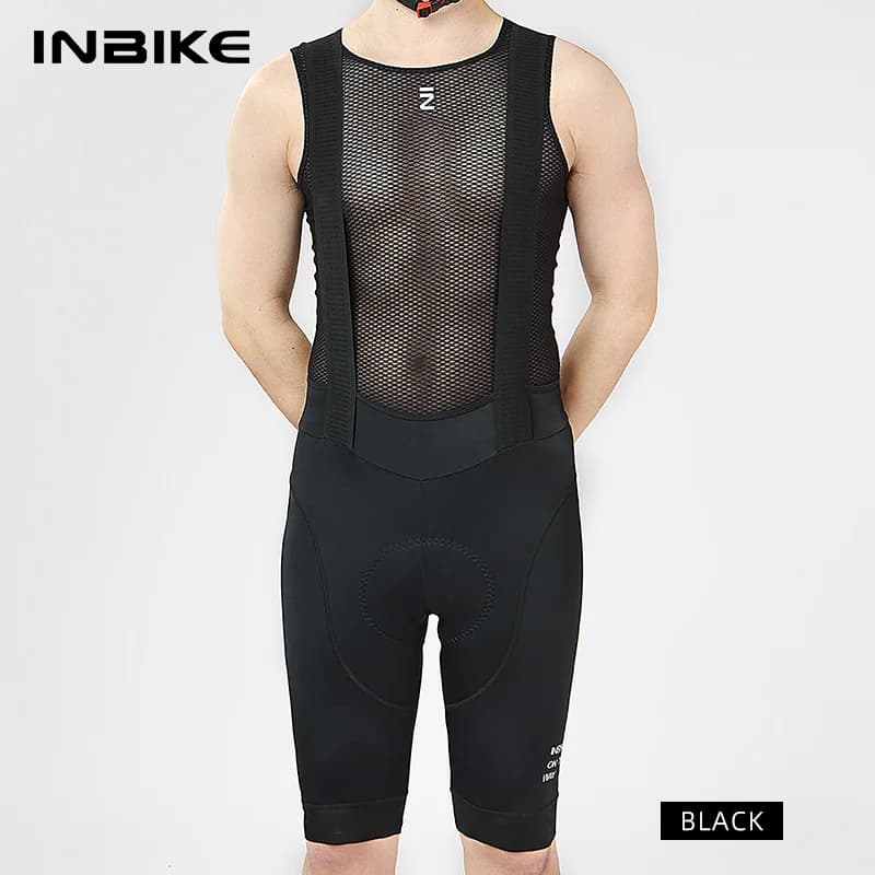 INBIKE Pantaloncini con bretelle da ciclismo da uomo Traspiranti che assorbono il sudore con pantaloni da bici estivi imbottiti per abbigliamento da ciclismo su strada con tasche