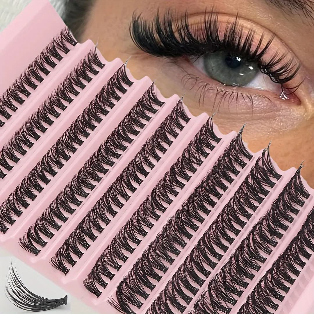Kit di 200 Ciglia Finte Sottili, Curvatura D, 8-16mm, Stili Naturali e Cosplay, Facile Fai-da-Te, Perfetto per Valorizzare il Tuo Look