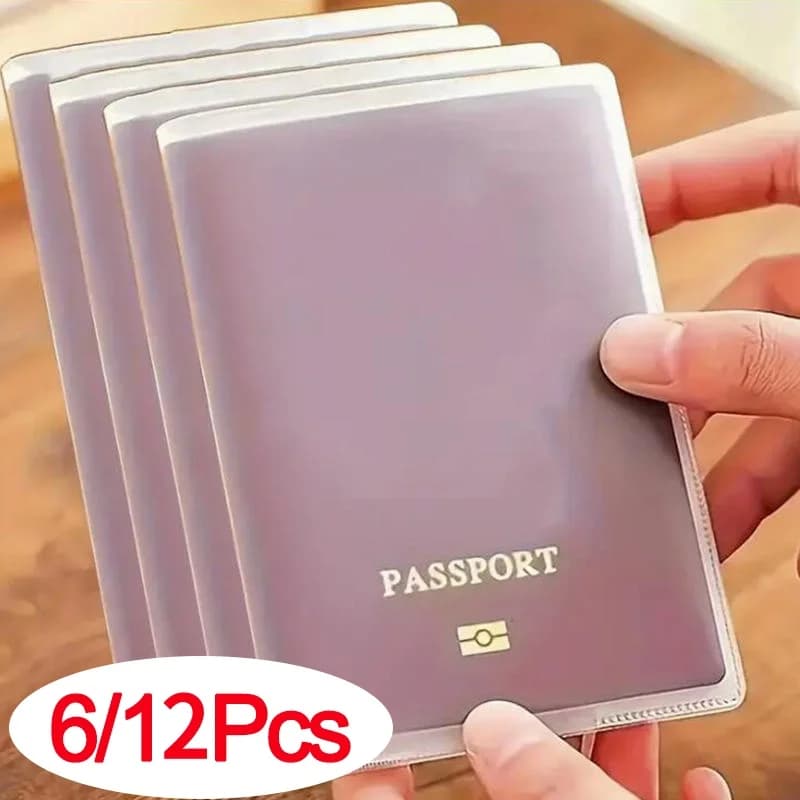 Custodia protettiva per passaporto 6/12 pezzi trasparente satinata, custodia per documenti impermeabile in materiale PVC