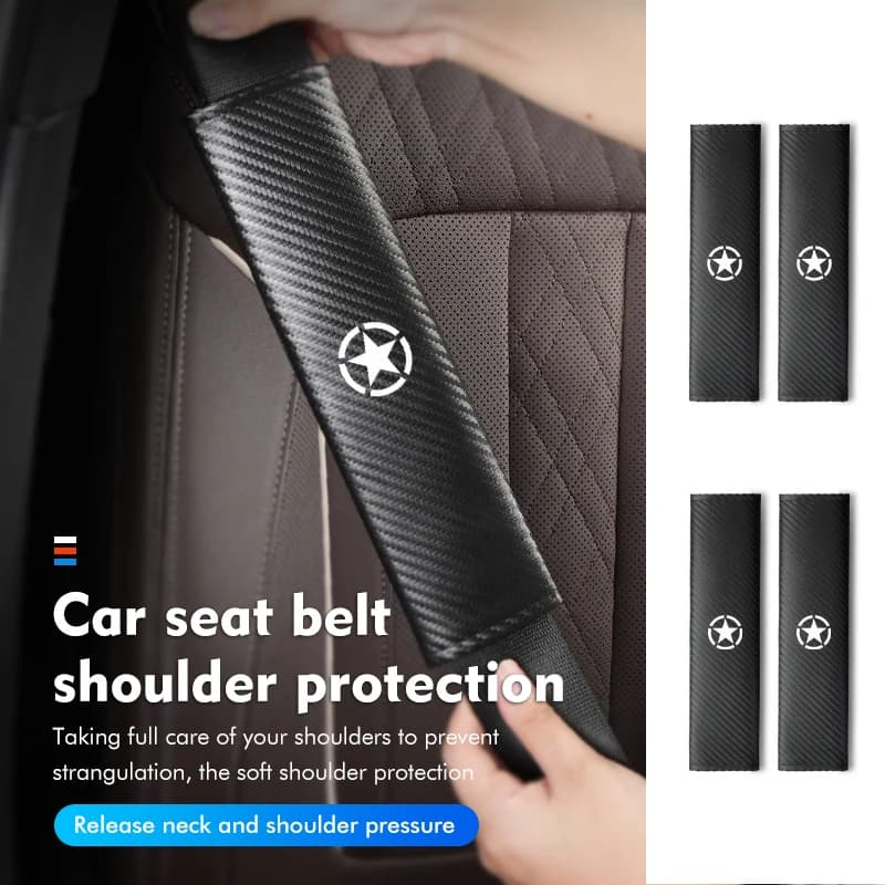 Car Seat Belt Shoulder Cover Insurance Strap Protection Pad For Jeep Cherokee Wrangler JK JL Patriot Liberty Commander