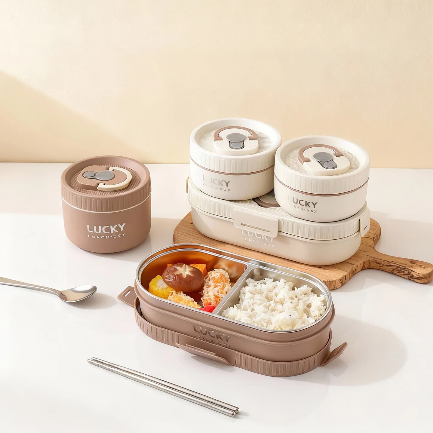 WORTHBUY Scatola per il pranzo isolata ovale in acciaio inossidabile 304 per bambini Studente Contenitore per alimenti diviso portatile a prova di perdite Contenitore per microonde sicuro