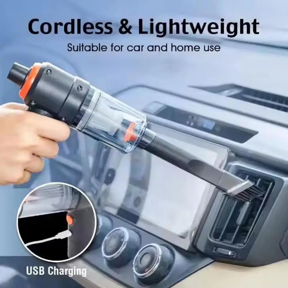 Aspirapolvere per auto portatile Ricarica USB Aspirapolvere portatile wireless ad alta potenza per auto domestico Strumento per la pulizia degli interni dell'auto