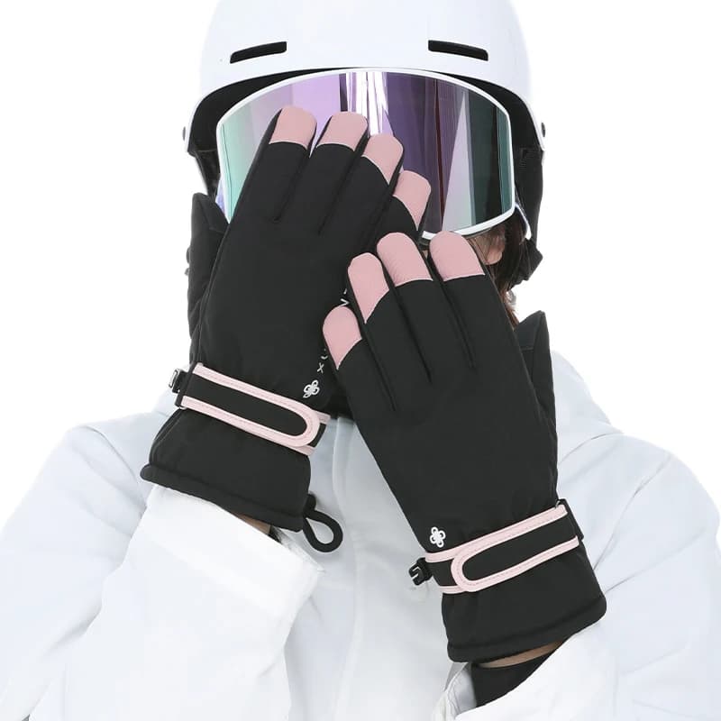 Guanti da sci da snowboard invernali da donna Touch screen antiscivolo Guanti caldi in pile da sci da neve impermeabili Guanto termico da equitazione per moto