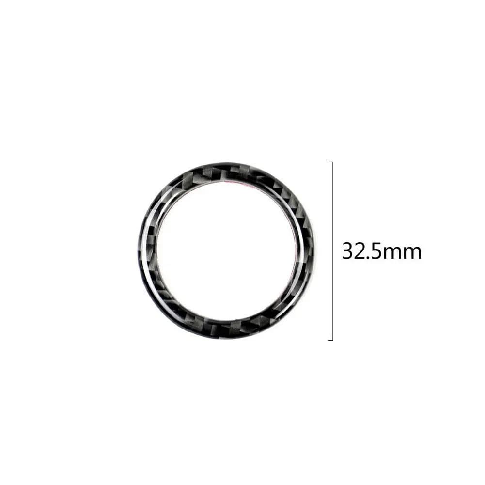 Carbon Fiber Ring Trim For BMW E90 E92 E93 Engine Start Stop Button 3K Twill Pattern Epoxy Coated Scratch Resistant