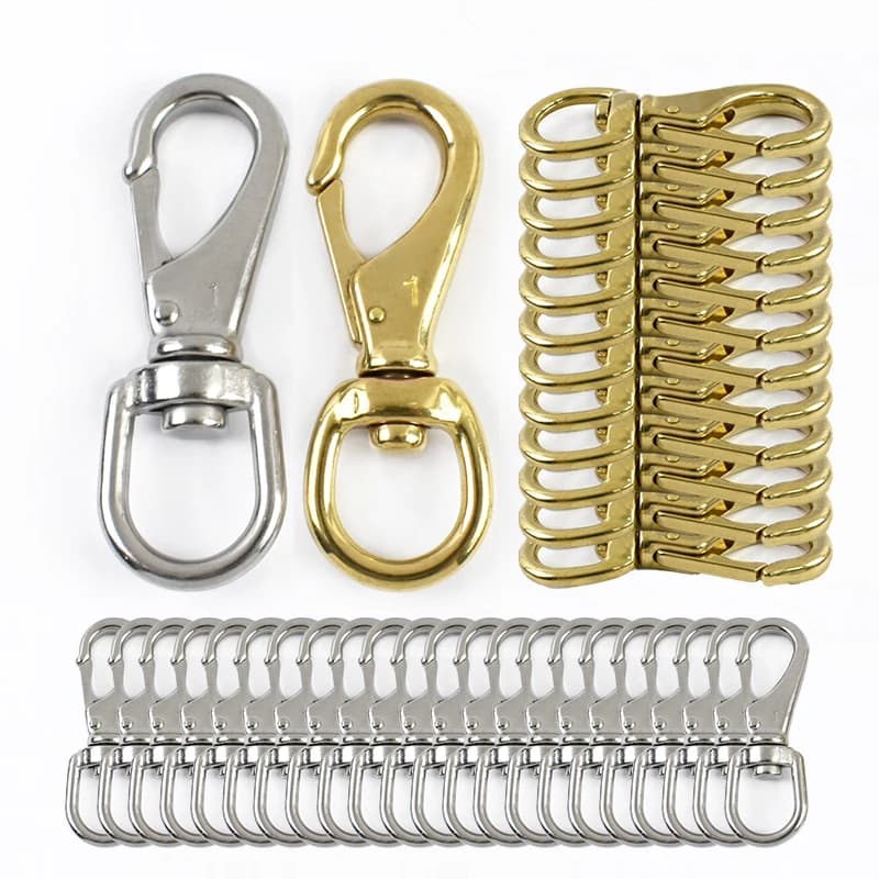 1/2 Pezzi Moschettone in Acciaio Inox 304 15-28mm Anello a D Gancio per Uncinetto Moschettone Ovale per Collare per Cani con Chiusura a Scatto Rotante